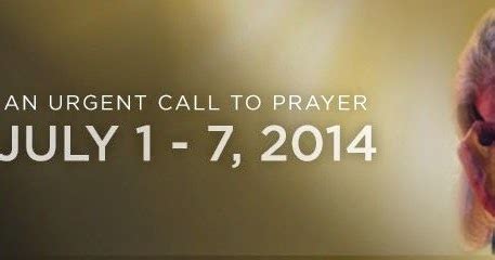 7 7 7 Urgent Call to Prayer .